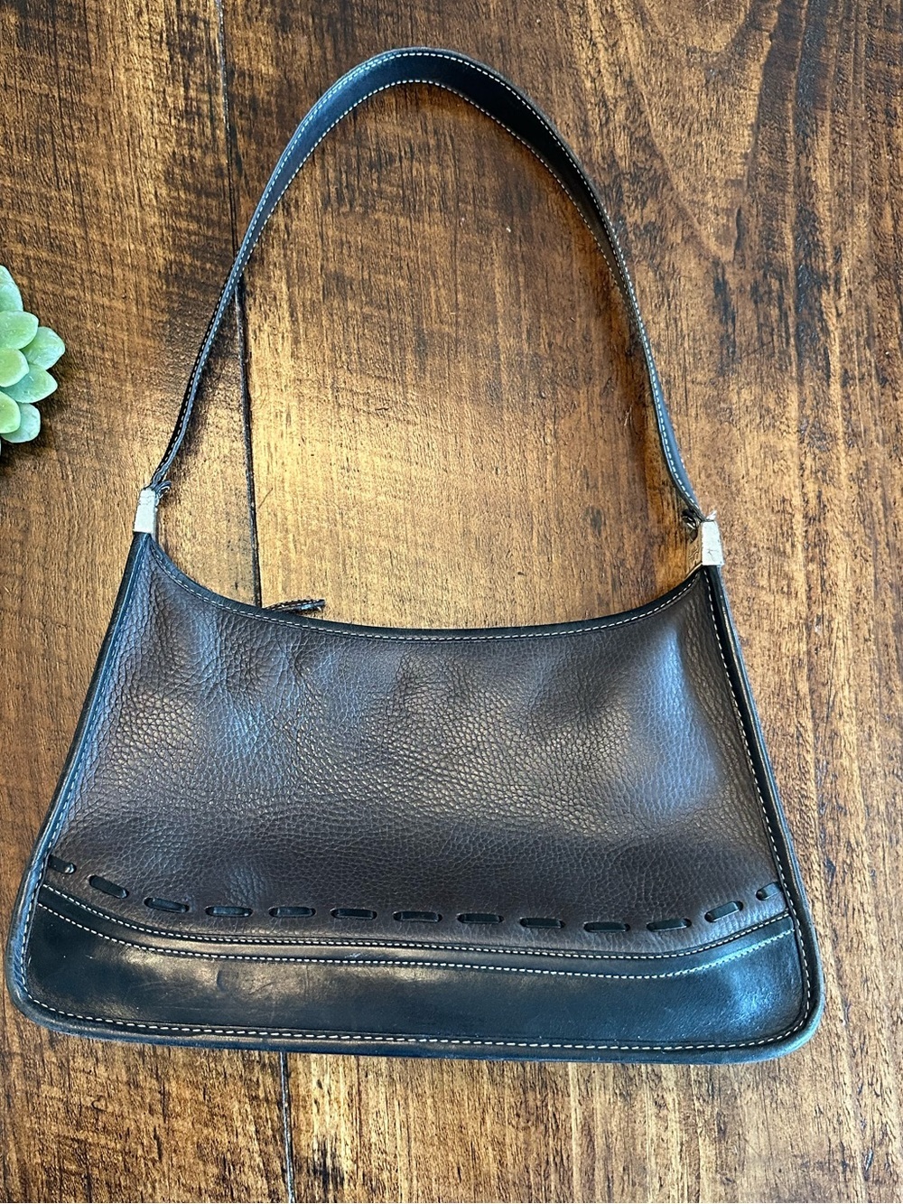 Brighton | VTG Y2K Western Two-Tone Leather Shoulder Bag